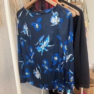 black floral blouse